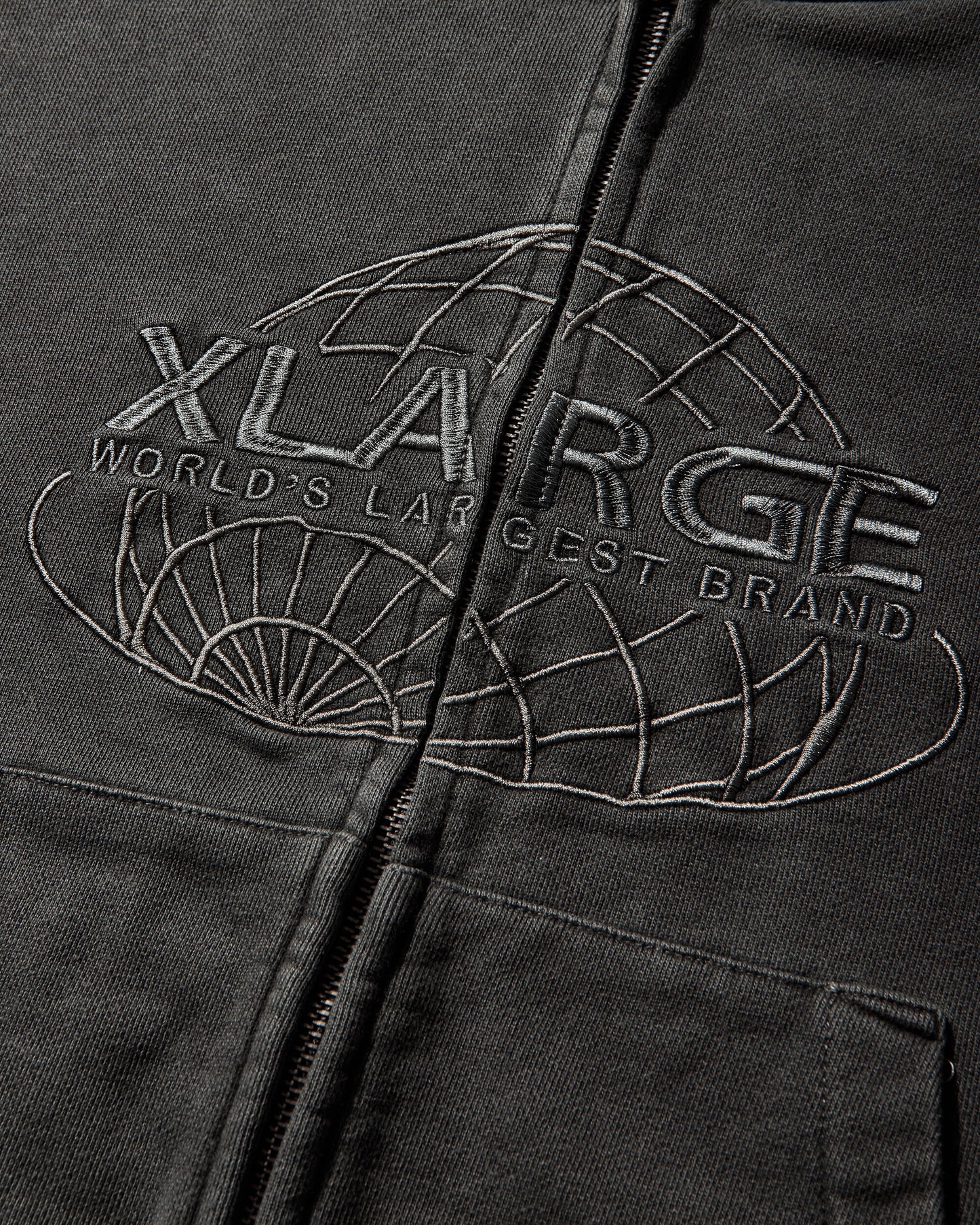 XLARGE WORLD'S LARGEST BRAND SLIM ZIP HOODED SWEATSHIRT BLACK Sweatshirts Hoodies 201261012011 10