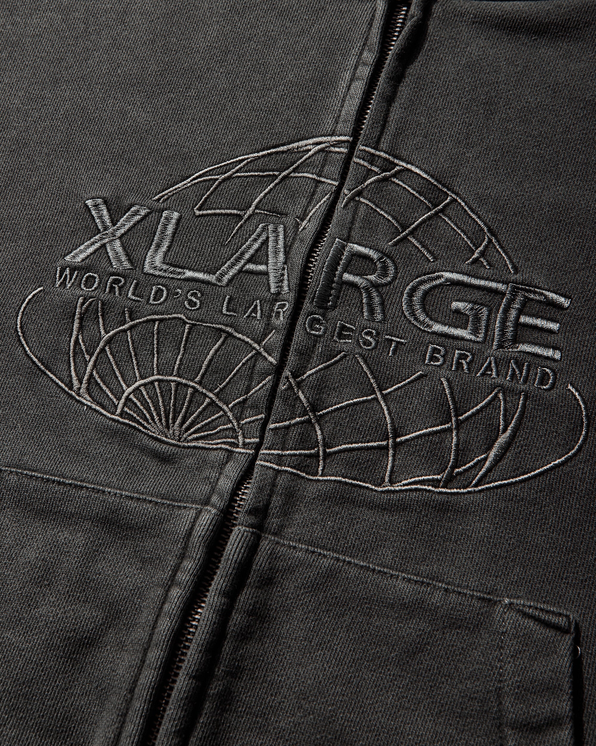 XLARGE WORLD'S LARGEST BRAND SLIM ZIP HOODED SWEATSHIRT BLACK Sweatshirts Hoodies 201261012011 10