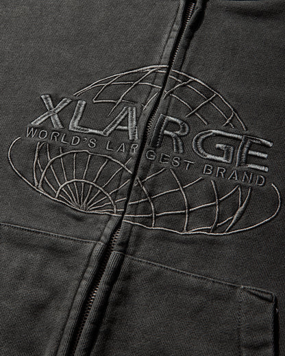 XLARGE WORLD'S LARGEST BRAND SLIM ZIP HOODED SWEATSHIRT BLACK Sweatshirts Hoodies 201261012011 10
