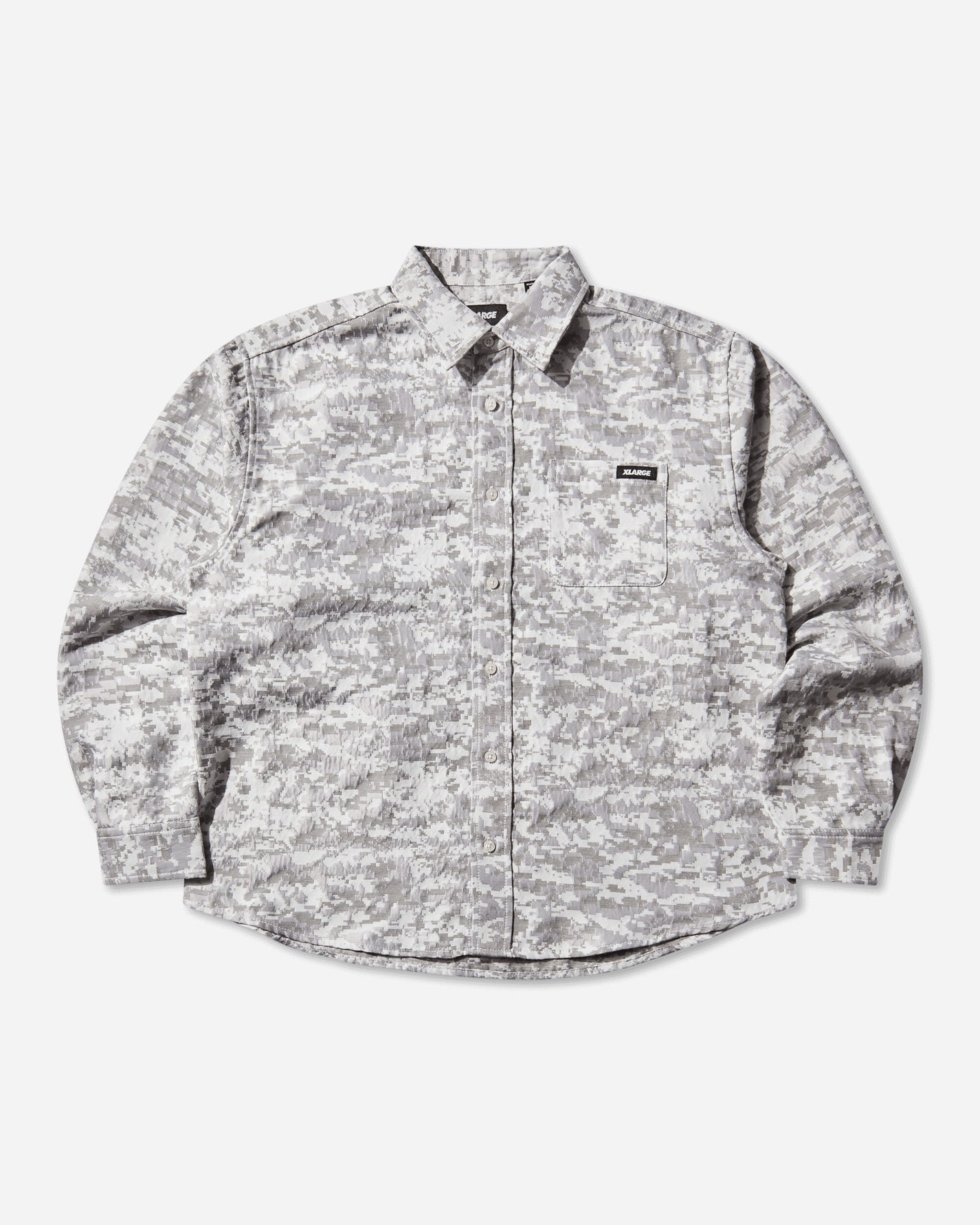 XLARGE Digital Camo Jacquard L/S Shirt White Shirts Longsleeve Shirt F201253014003 0