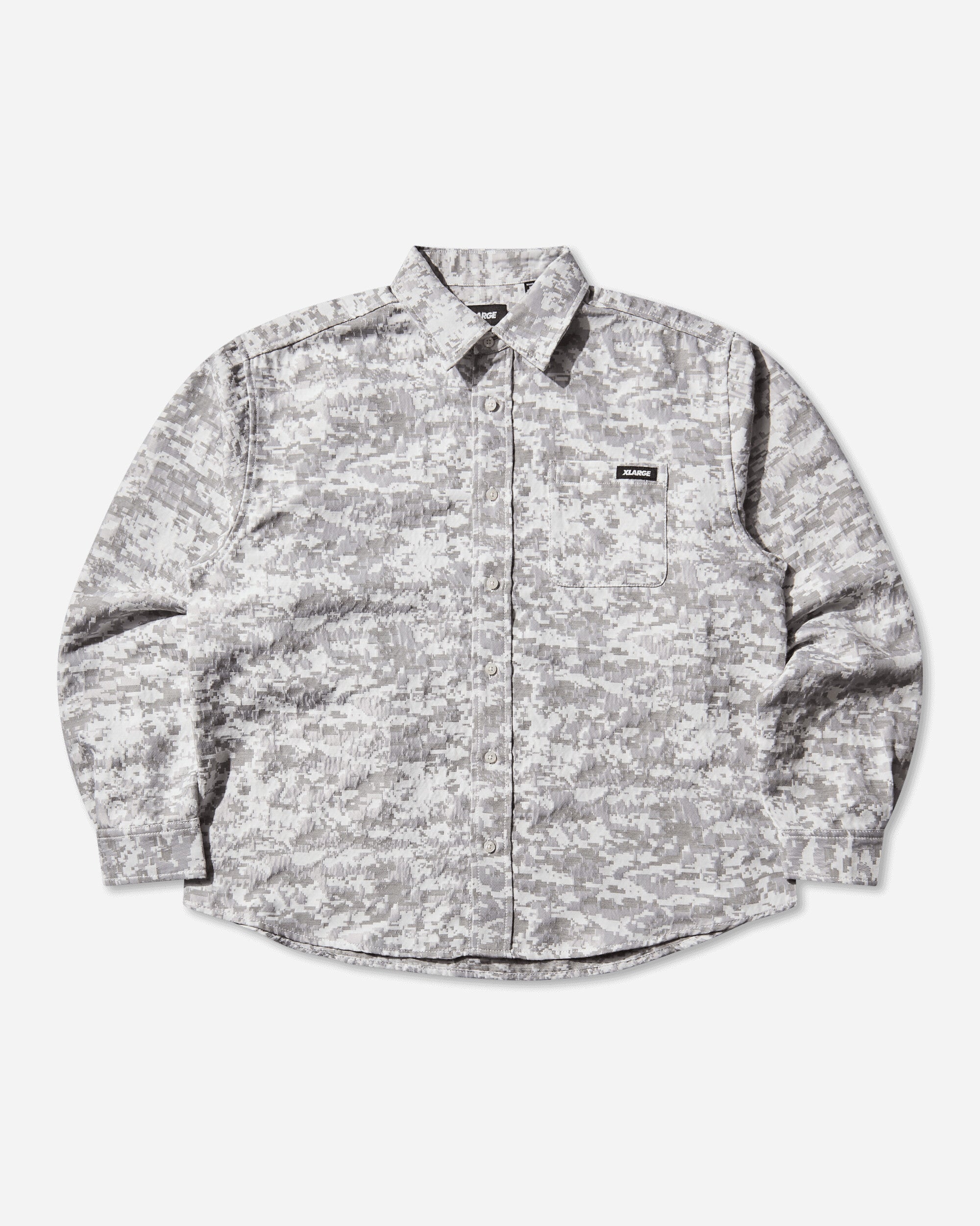 XLARGE Digital Camo Jacquard L/S Shirt White Shirts Longsleeve Shirt F201253014003 0