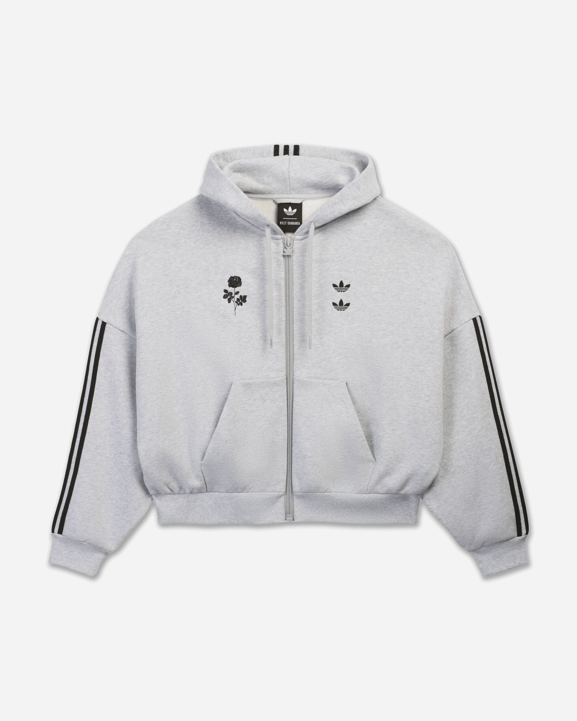 adidas Willy Chavarria Fz Hoody Light Grey Heather Sweatshirts Hoodies KV2250