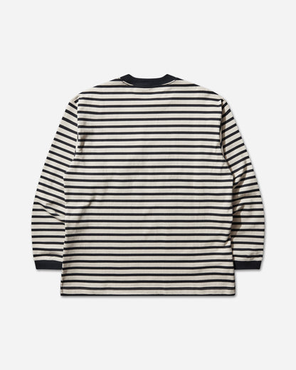 and wander 075  Stripe Pocket Ls T Navy T-Shirts Longsleeve 5746184077 120