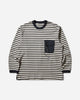 and wander 075  Stripe Pocket Ls T Navy T-Shirts Longsleeve 5746184077 120
