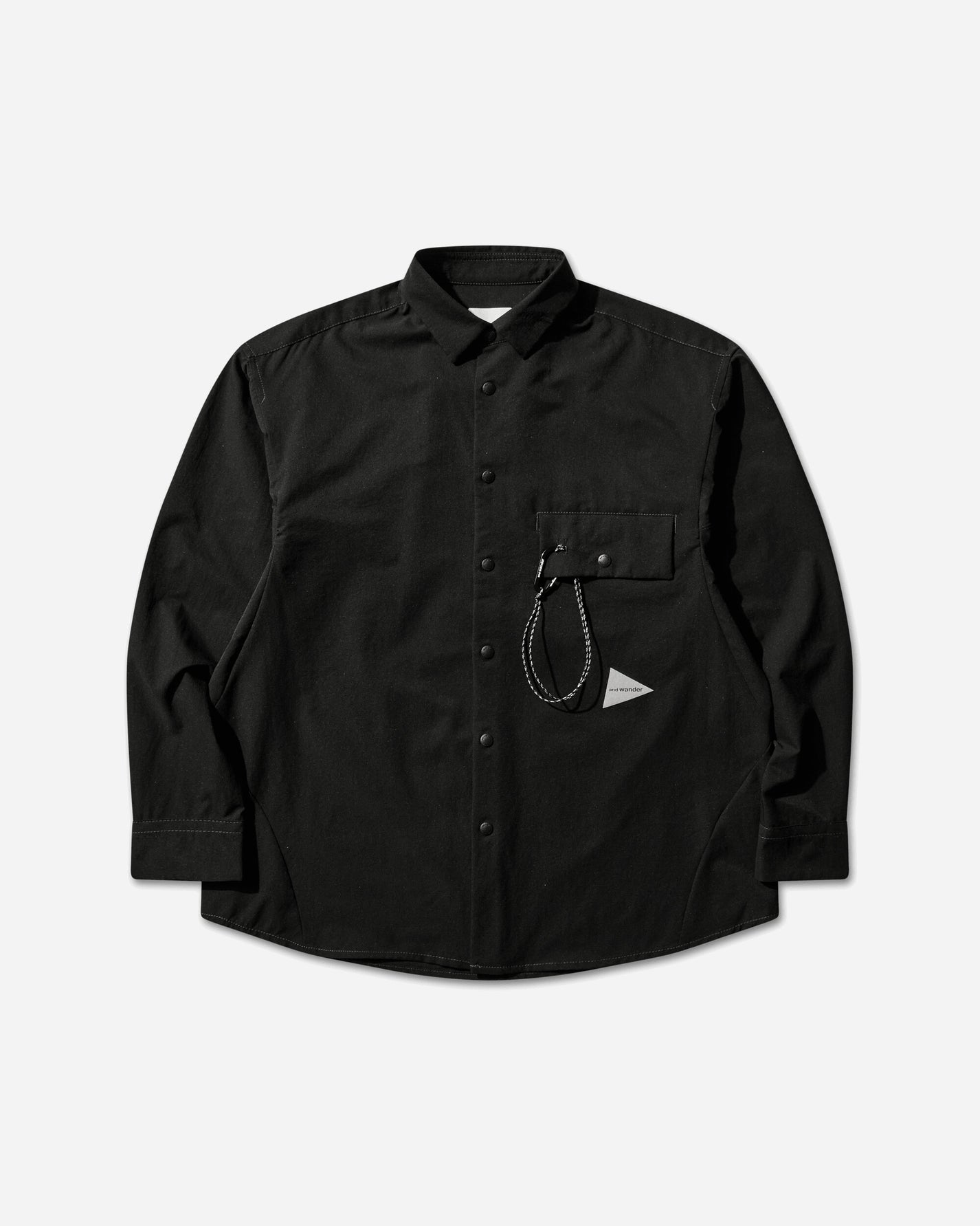 and wander 024  Dry Breathable Ls Shirt Black  Shirts Overshirt 5746143024 010