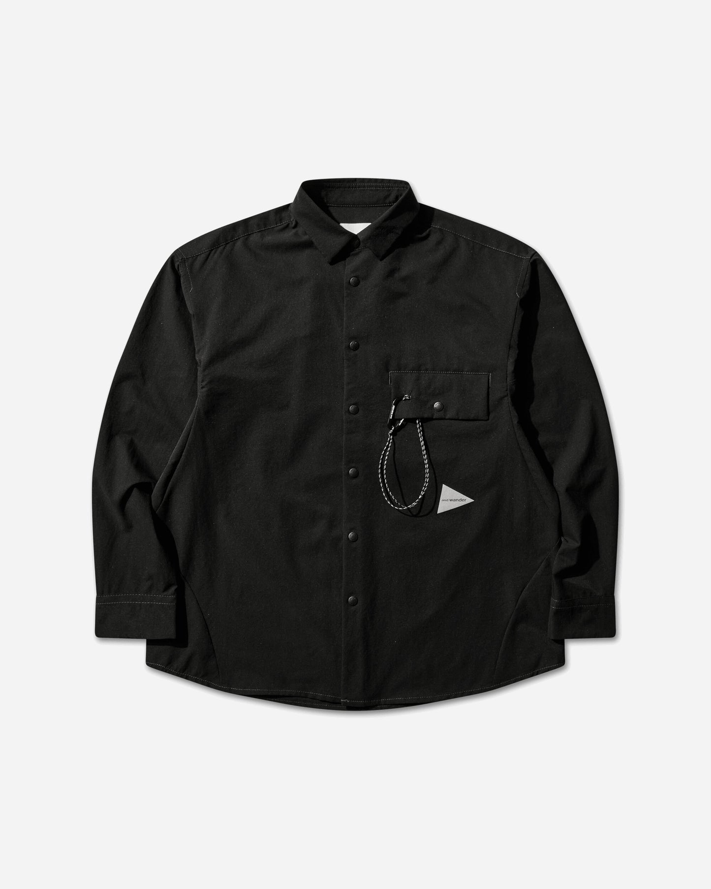 and wander 024  Dry Breathable Ls Shirt Black  Shirts Overshirt 5746143024 010