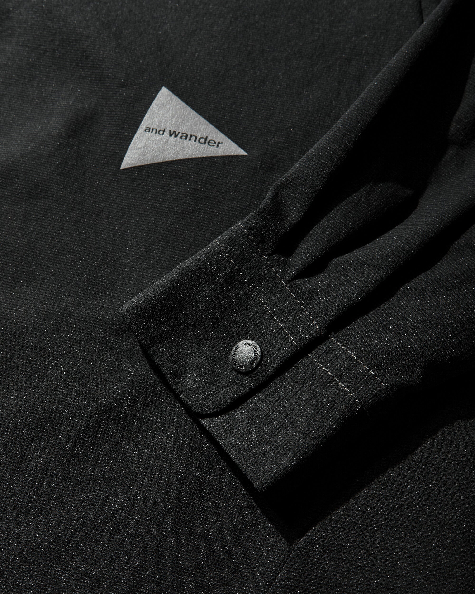 and wander 024  Dry Breathable Ls Shirt Black  Shirts Overshirt 5746143024 010