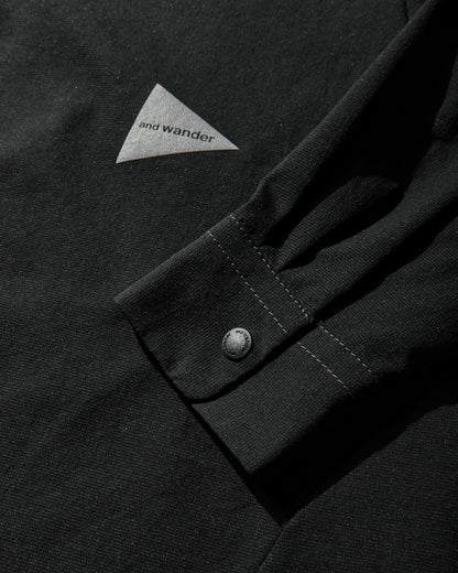 and wander 024  Dry Breathable Ls Shirt Black  Shirts Overshirt 5746143024 010