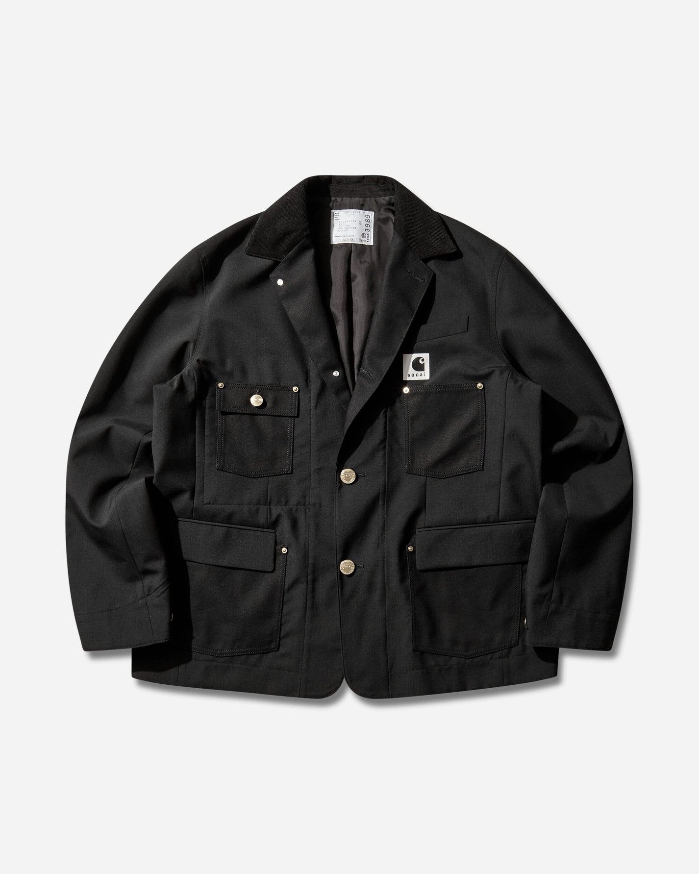 sacai Carhartt Wip Suiting X Duck Jacket Black Coats and Jackets Blazers 26-03989M 001
