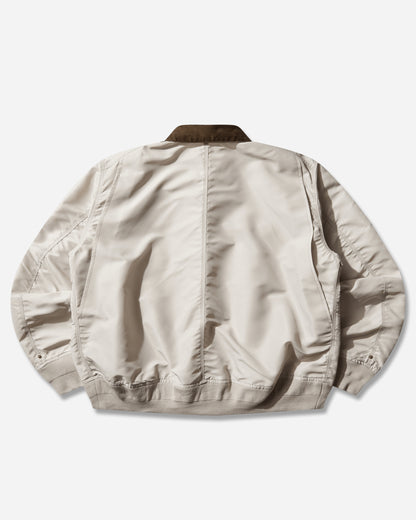 sacai Carhartt Wip Nylon Twill X Duck Blouson Ivory Coats and Jackets Bomber Jackets 26-03990M 001