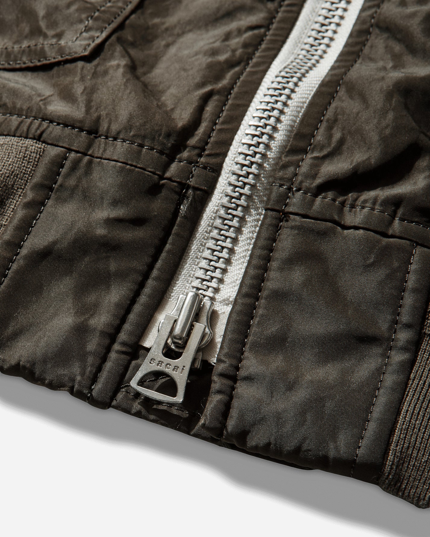 sacai Treated Nylon Twill Blouson D/Khaki Coats and Jackets Bomber Jackets 26-03913M 531