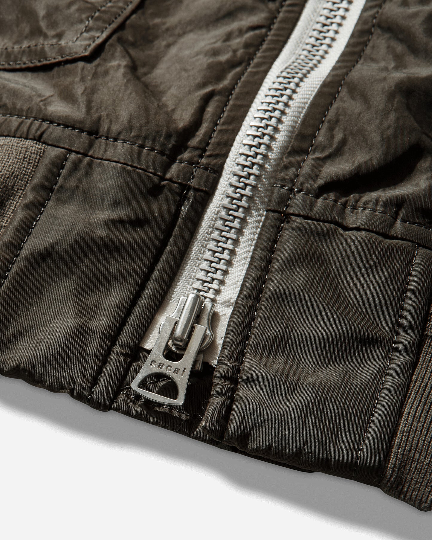 sacai Treated Nylon Twill Blouson D/Khaki Coats and Jackets Bomber Jackets 26-03913M 531