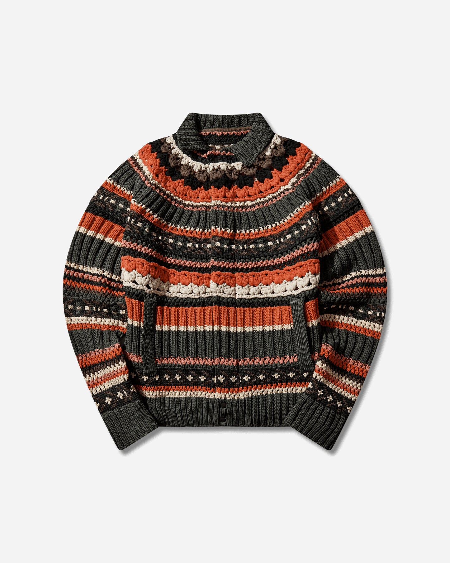 sacai Mix Knit Blouson Khaki Knitwears Cardigans 26-03942M 501