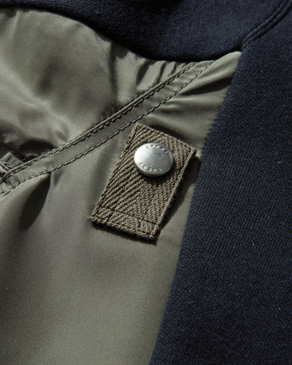 sacai Sponge Sweat X Nylon Twill Pullover Navy Khaki Sweatshirts Crewneck SCM-326 212