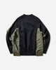 sacai Sponge Sweat X Nylon Twill Pullover Navy Khaki Sweatshirts Crewneck SCM-326 212