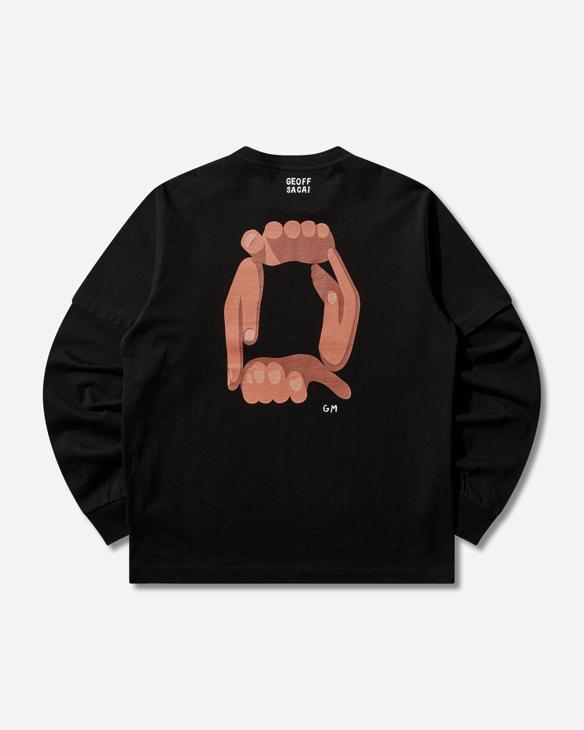 sacai Geoff Sacai  Print L S T-Shirt Black T-Shirts Longsleeve 26-01122S 001