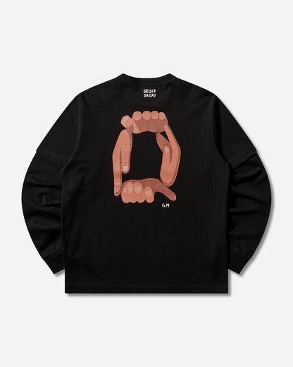 sacai Geoff Sacai  Print L S T-Shirt Black T-Shirts Longsleeve 26-01122S 001