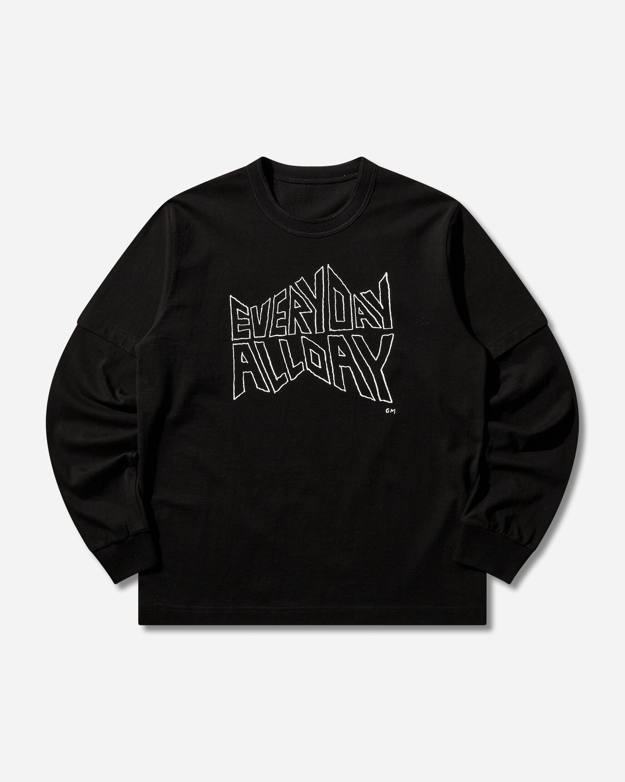 sacai Geoff Sacai  Print L S T-Shirt Black T-Shirts Longsleeve 26-01122S 001