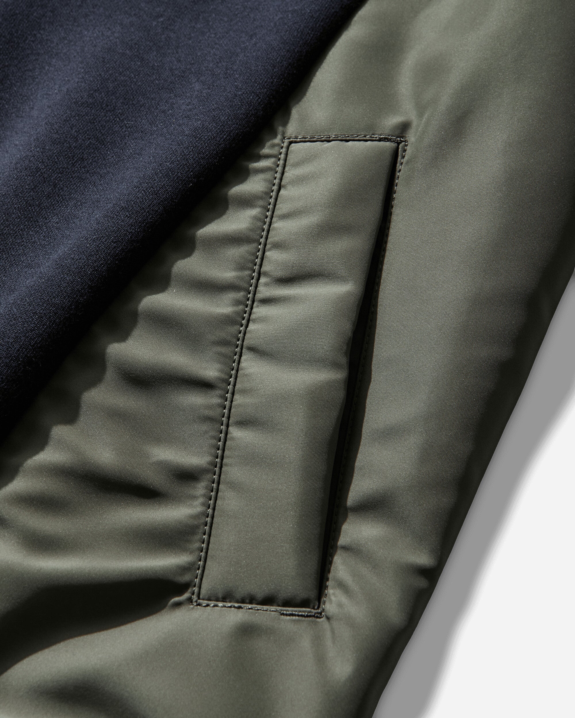 sacai Sponge Sweat X Nylon Twill Hoodie Navy Khaki Sweatshirts Zip-Ups SCM-324 212