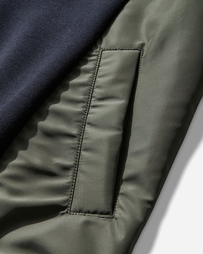 sacai Sponge Sweat X Nylon Twill Hoodie Navy Khaki Sweatshirts Zip-Ups SCM-324 212