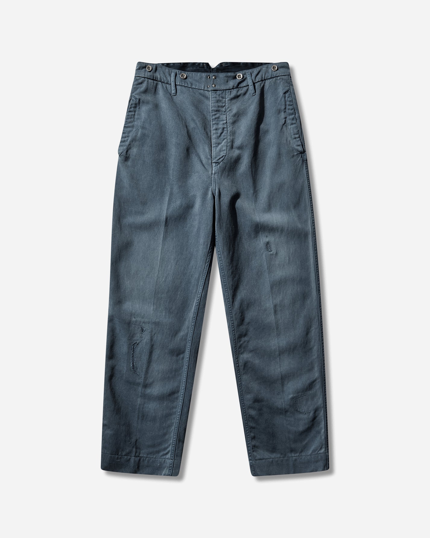 visvim Pastoral Hw Pants Dmgd Blue Pants Trousers 0125205008013 1